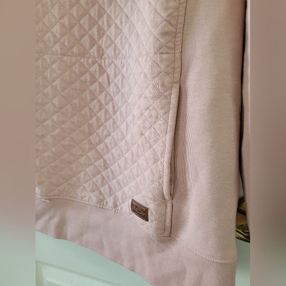 L.L. Bean Women's Quilted Quarter-Zip Pullover Sweatshirt Pink Size Large - Picture 7 of 13